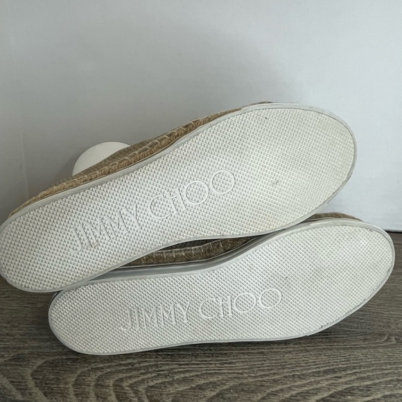 Jimmy Choo Slip-On Espadrilles Shoe. Tan/gold EUR size 40 (US 9) pre-owned. - Picture 10 of 13